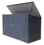Afvalbak ombouw / metalen berging , afmetingen: 235 x 100 x 131 cm (L x B x H), kleur: antraciet
