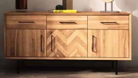 Ladekast /dressoir Kumeu 29 geolied massief kernbeuken - Afmetingen: 65 x 144 x 45 cm (H x B x D)