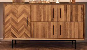 Ladekast /dressoir Kumeu 38 geolied massief kernbeuken - Afmetingen: 80 x 144 x 45 cm (H x B x D)