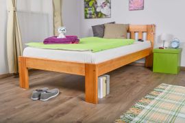 Kinderbed / tienerbed / jeugdbed massief grenen kleur: elzenhout 76, incl. lattenbodem - 100 x 200 cm (B x L)