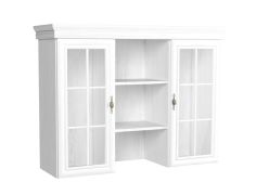Vitrine-opzetstuk voor de Sentis-ladekast / commode, kleur: wit grenen - 97 x 128 x 40 cm (H x B x D)