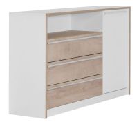 Ladekast Cerdanyola 10, kleur: eiken / wit - Afmetingen: 91 x 148 x 40 cm (H x B x D)