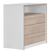 Sideboard kast / dressoir Cerdanyola 09, kleur: eiken / wit - Afmetingen: 91 x 100 x 50 cm (H x B x D)