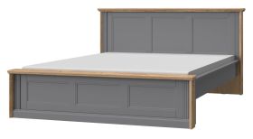 Tweepersoonsbed Lotofaga 22, kleur: grijs / walnoot - ligvlak: 160 x 200 cm (b x l)