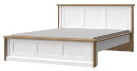 Tweepersoonsbed Lotofaga 23, kleur: wit / walnoot - ligvlak: 180 x 200 cm (b x l)