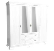 Draaideurkast / kledingkast Sentis 25, kleur: wit grenen - 211 x 208 x 62 cm (H x B x D)