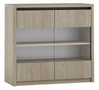 vitrinekast Popondetta 15, kleur: Sonoma eiken - afmetingen: 88 x 95 x 38 cm (H x B x D)