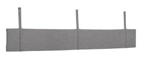 gestoffeerd hoofdbord, kleur: grijs - Afmetingen: 25 x 180 x 3 cm (H x B x D)
