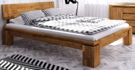 eenpersoonsbed / logeerbed Tasman 01 massief geoliede wilde eik - ligvlak: 90 x 200 cm (b x l)