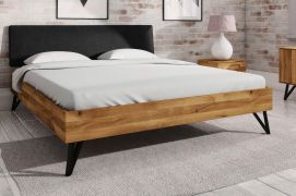 Eenpersoonsbed / logeerbed Masterton 01 geolied massief wild eiken - Lig vlak: 90 x 200 cm (B x L)