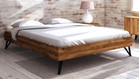 Eenpersoonsbed / logeerbed Masterton 03 geolied massief wild eiken - ligvlak: 90 x 200 cm (b x l)
