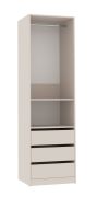 Open kledingkast/ Cabecao 04 / Kasjmier / 206 x 60 x 51 cm / 1 kledingstang / 3 lades / 4 vakken / compacte stijl / veel ruimte