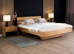 Eenpersoonsbed / logeerbed Cortinadal 01 massief eiken geolied - Lig vlak: 140 x 200 cm (B x L)