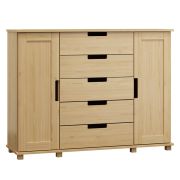 highboard / kast massief grenen 004 blank gelakt - Afmetingen 120 x 160 x 42 cm (H x B x D)