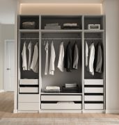 Kast set voor aankleed kamer / inloopkast - Set C Aarwangen / Kleur: platinawit / Maten: 206 x 55 x 234 cm / open kledingkast / 3 kledingstangen / 10 lades
