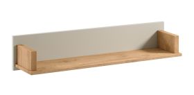 Hangrek / wandplank Braianik 08 in eiken Wotan / beige, 20 x 110 x 22 cm, ruimte voor decoratie, boeken, foto’s en een vaas, voor de woonkamer, ABS-randbescherming