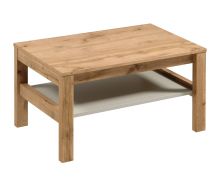 Salontafel Braianik 16 met 1 opbergvak voor tijdschriften en tv-opties, 45 x 90 x 54 cm, kleur: eiken Wotan / beige, poten 36 mm, woonkamer