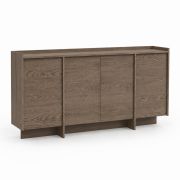 Functionele ladekast Illgau 01, Baltic Storm – donkerbruin, 90 x 200 x 38 cm, met 4 deuren en 6 vakken, push-to-open-systeem, hoogwaardige afwerking, soft-close-systeem