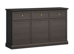 Ladekast / sideboard Torsakala 14 in grafietzwart, 86 x 146 x 40 cm, met 3 handige lades, 6 vakken, 3 deuren, 3 schappen, ABS-randafwerking