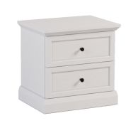 Klein nachtkastje Torsakala 10 voor uw slaapkamer, met 2 functionele lades voor uw spullen, 51 x 52 x 40 cm, wit opaal, ABS-randafwerking