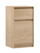Ladekast Gracilius 01 in eiken Cremona, 87 x 47 x 40 cm, met 1 lade, handgrepen, 2 vakken, 1 schap, 1 deur, ABS-kantafwerking