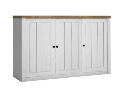 Ladekast Segnas 04, kleur: wit grenen / bruin eiken - 88 x 130 x 43 cm (H x B x D)