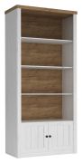 Boekenkast Segnas 12, kleur: wit grenen / bruin eiken - 198 x 90 x 43 cm (H x B x D)