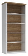 Boekenkast Segnas 14, kleur: wit grenen / bruin eiken - 198 x 90 x 43 cm (H x B x D)