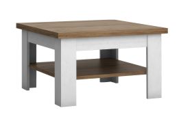 Salontafel Segnas 06, kleur: wit grenen / bruin eiken - 53 x 70 x 70 cm (H x B x D)