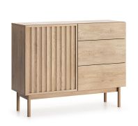 Ladekast Acrab 01 met 3 lades, 84 x 106 x 38, push-to-open, voor de woonkamer en slaapkamer, geschikt voor een robotstofzuiger, 2 vakken, ABS-randbescherming