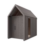 Grijs-bruin tuinhuis | Driehoekig raam | Grijs-bruin | Grondoppervlakte: 4,64 m² | Scandinavische stijl | Malmö 23 | Zadeldak | Buitenmaten: 162,4 x 285,7 cm