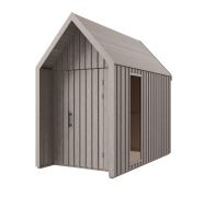 Steiner Shopping Tuinhuis in Scandinavische stijl | 1 raam | Grijs-bruin | Grondoppervlakte: 4,64 m² | Zadeldak | Buitenmaten: 162,4 x 285,7 cm | Malmö 22 | Vurenhout