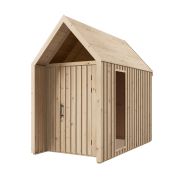 Gereedschapsschuur met driehoekig raam | Onbehandeld | Grondoppervlakte: 4,50 m² | Scandinavische stijl | Zadeldak | Buitenmaten: 162,4 x 207,7 cm | Malmö 27