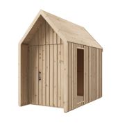 Steiner Shopping tuinhuis van massief vurenhout | 1 raam | Natuur | Grondoppervlakte: 4,64 m² | Scandinavische stijl | zadeldak | Buitenmaten: 162,4 x 285,7 cm | Malmö 30