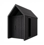 Tuinhuis met driehoekig raam | Zwart | Buitenmaten: 162,4 x 207,7 cm | Grondoppervlakte: 4,50 m² | Scandinavische stijl | Malmö 03 | zadeldak