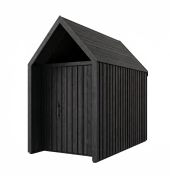 Zwart tuinhuis / berging / driehoekig raam / zwart / grondoppervlakte: 4,50 m² / buitenafmetingen: 162,4 x 207,7 cm / Scandinavische stijl / zadeldak / Malmö 04