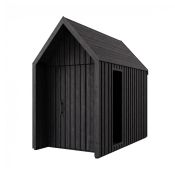 Tuinhuis met zadeldak | 1 raam | Zwart | Grondoppervlakte: 4,64 m² | Scandinavische stijl | Vurenhout | Malmö 06 | Buitenmaten: 162,4 x 285,7 cm