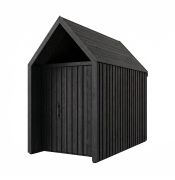 Tuinhuis / berging met driehoekig raam / Zwart / Grondoppervlakte: 4,64 m² / Scandinavische stijl / zadeldak / buitenmaten: 162,4 x 285,7 cm / Malmö 08