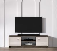 TV-onderkast Mackenzie 06 / Kleur: eiken Dunin / kasjmier hoogglans / Maten: 104 x 40 x 85 cm / Handgrepen: metaal / 2 deuren / ABS-randen / Soft-Close