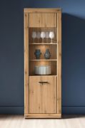 Vitrine Athens 02 / 1 deur / Handgrepen: kunststof / Maten: 65 x 40 x 195 cm / Kleur: eiken Evoke / 5 vakken / Soft-Close / stil deursluitmechanisme