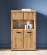 Vitrine Athens 03 / 2 deuren / Maten: 92 x 53 x 144 cm / Handgrepen: kunststof / Kleur: eiken Evoke / Soft-Close / 4 vakken / stil deursluitmechanisme