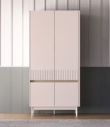 Kledingkast / Draaideurkast Humboldt 01 / Poten: metaal / 4 deuren / 1 kledingstang / Maten: 92 x 53 x 193 cm / Kleur: eiken Cremona / kasjmier