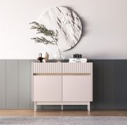 Ladekast Humboldt 06 / 2 deuren / 3 lades / Kleuren: eiken Cremona / kasjmier / Poten: metaal / Maten: 104 x 40 x 85 cm / Soft-Close