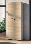 Archiefkast | Kleur: eiken Lindberg | 2 draaideuren | Soft-Close functie | 5 vakken | afsluitbare deuren | 79 x 34 x 203 cm | voor op kantoor en in de thuiskantoorruimte