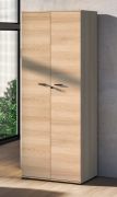 Kledingkast / Kleur: eiken Lindberg / 2 draaideuren / 2 vakken / 79 x 51 x 203 cm / voor op kantoor en thuis / afsluitbaar / Soft-Close functie / 1 kledingstang