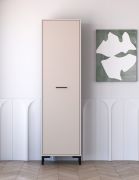 Kledingkast / Draaideurkast Creola 01 / Maten: 55 x 34 x 200 cm / Kleur: kasjmier / 1 deur / 1 kledingstang / Handgrepen: kunststof / ABS-randafwerking