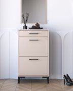 Schoenenkast / schoenenrek Creola 02 / 1 lade / 2 kantelladen / 4 vakken / Maten: 55 x 34 x 94 cm / Kleur: kasjmier / Handgrepen: kunststof