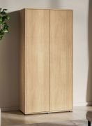 Draaideurkast / 2 deuren / kleur: Mavelie eiken / 1 kledingstang / 2 vakken / 92 x 52 x 190 cm / kledingkast / Soft-Close functie