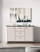 Ladekast / 2 deuren / Kleur: kasjmier / donker moleneik / Handgrepen: Metaal / 3 laden / Afmetingen: 138 x 40 x 85 cm / 4 vakken / Soft-Close functie