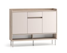 Ladekast / commode / drie deuren / maten: 120 x 34 x 95 cm / Sideboard / eiken Cremona / Kasjmir / Soft-Close functie / 1 lade / 9 vakken / voor de voorruimte